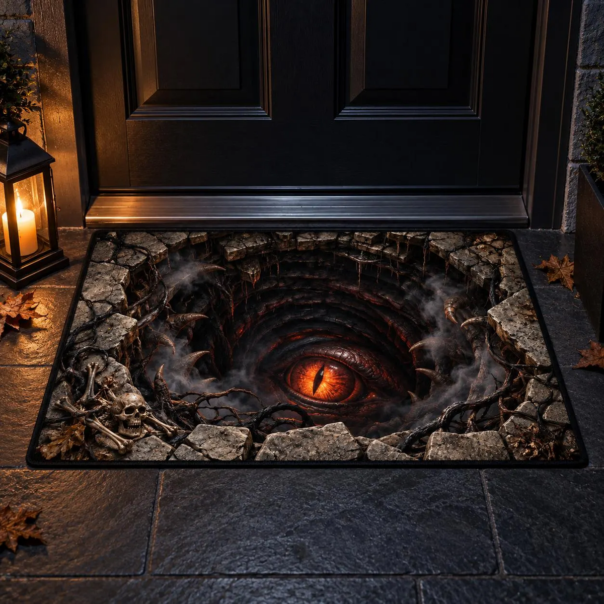 3D Halloween Doormat – Spooky Mummy Door Mat for Front Porch, Creepy Halloween Home Decor