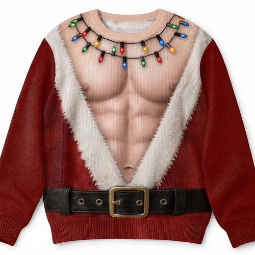 JingleDrip Christmas Sweater print close-up