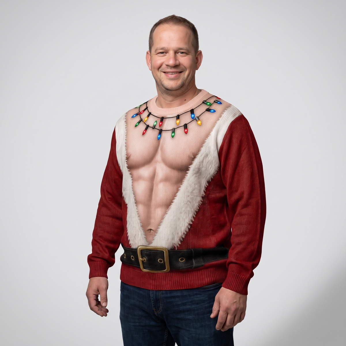 JingleDrip Christmas Sweater on model