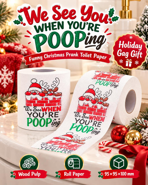 [FREE SHIPPING] Christmas Prank Toilet Paper – Funny Christmas Gag Gift, White Elephant Gift & Holiday Bathroom Décor