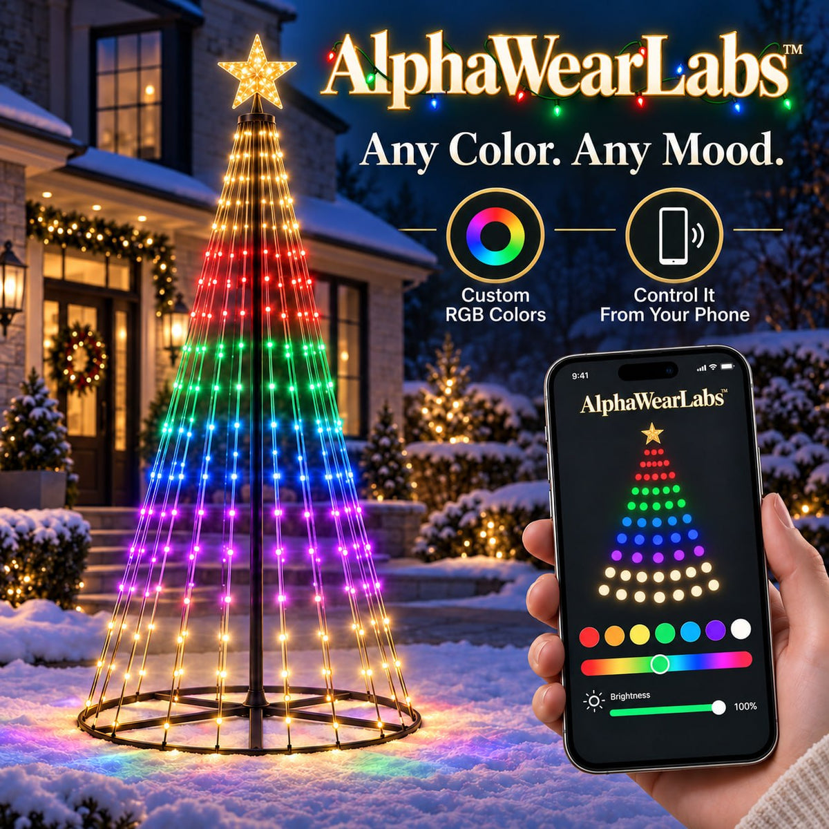 AlphaWearLabs™ Smart Christmas Tree Lights