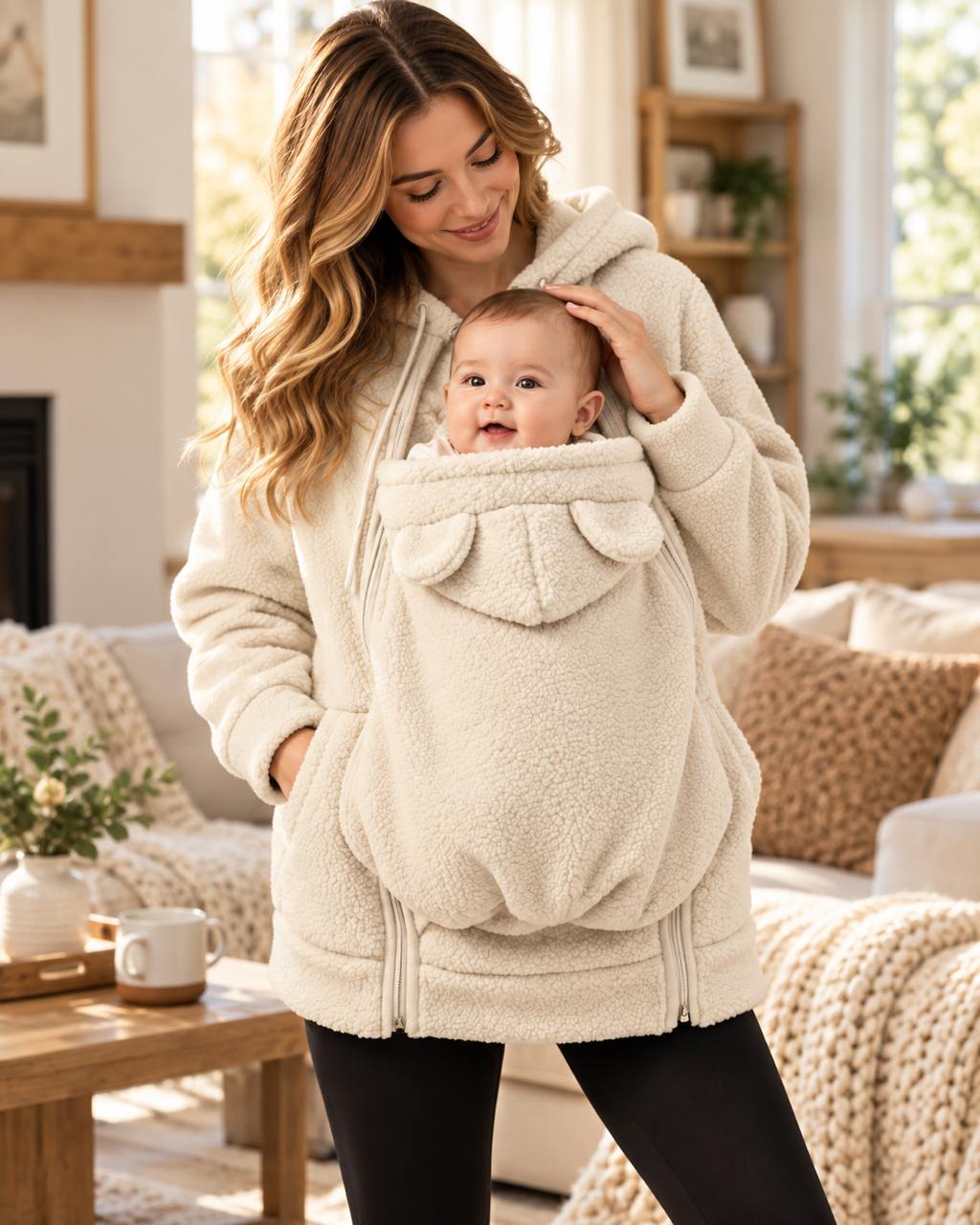 [FREE SHIP] Babywear Sherpa Hoodie – Cozy Mom & Baby Hoodie for Fall & Winter