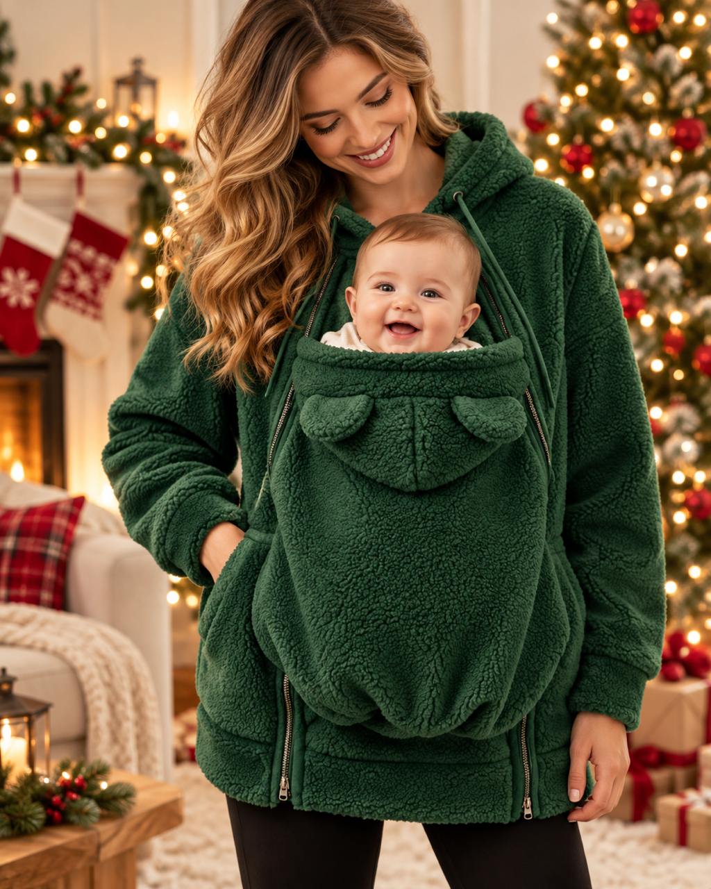 [FREE SHIP] Babywear Sherpa Hoodie – Cozy Mom & Baby Hoodie for Fall & Winter