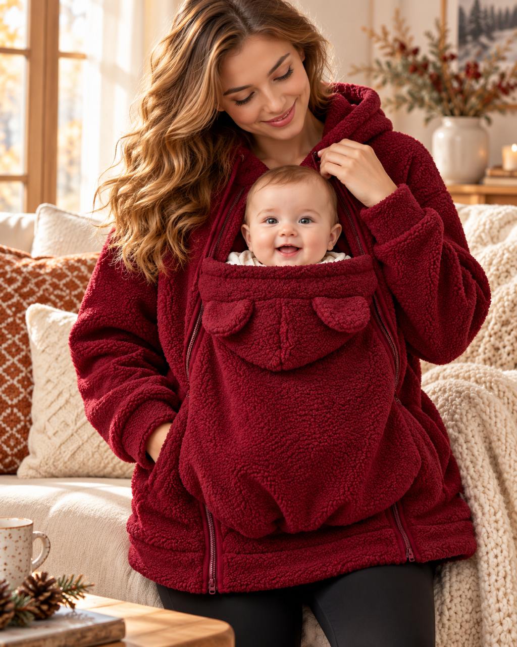 [FREE SHIP] Babywear Sherpa Hoodie – Cozy Mom & Baby Hoodie for Fall & Winter