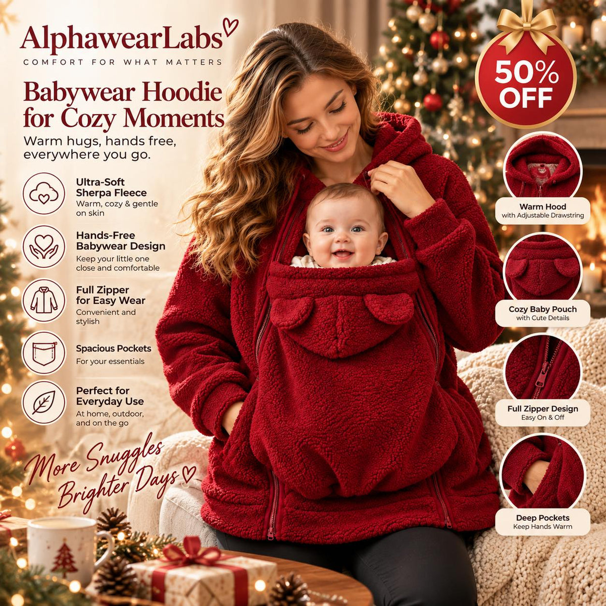 [FREE SHIP] Babywear Sherpa Hoodie – Cozy Mom & Baby Hoodie for Fall & Winter
