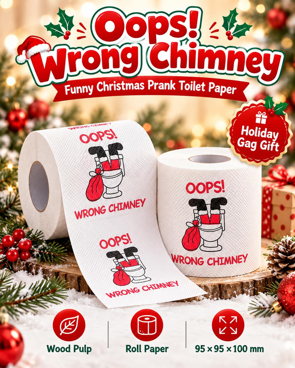 [FREE SHIPPING] Christmas Prank Toilet Paper – Funny Christmas Gag Gift, White Elephant Gift & Holiday Bathroom Décor