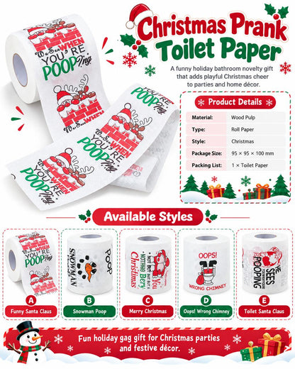 [FREE SHIPPING] Christmas Prank Toilet Paper – Funny Christmas Gag Gift, White Elephant Gift & Holiday Bathroom Décor