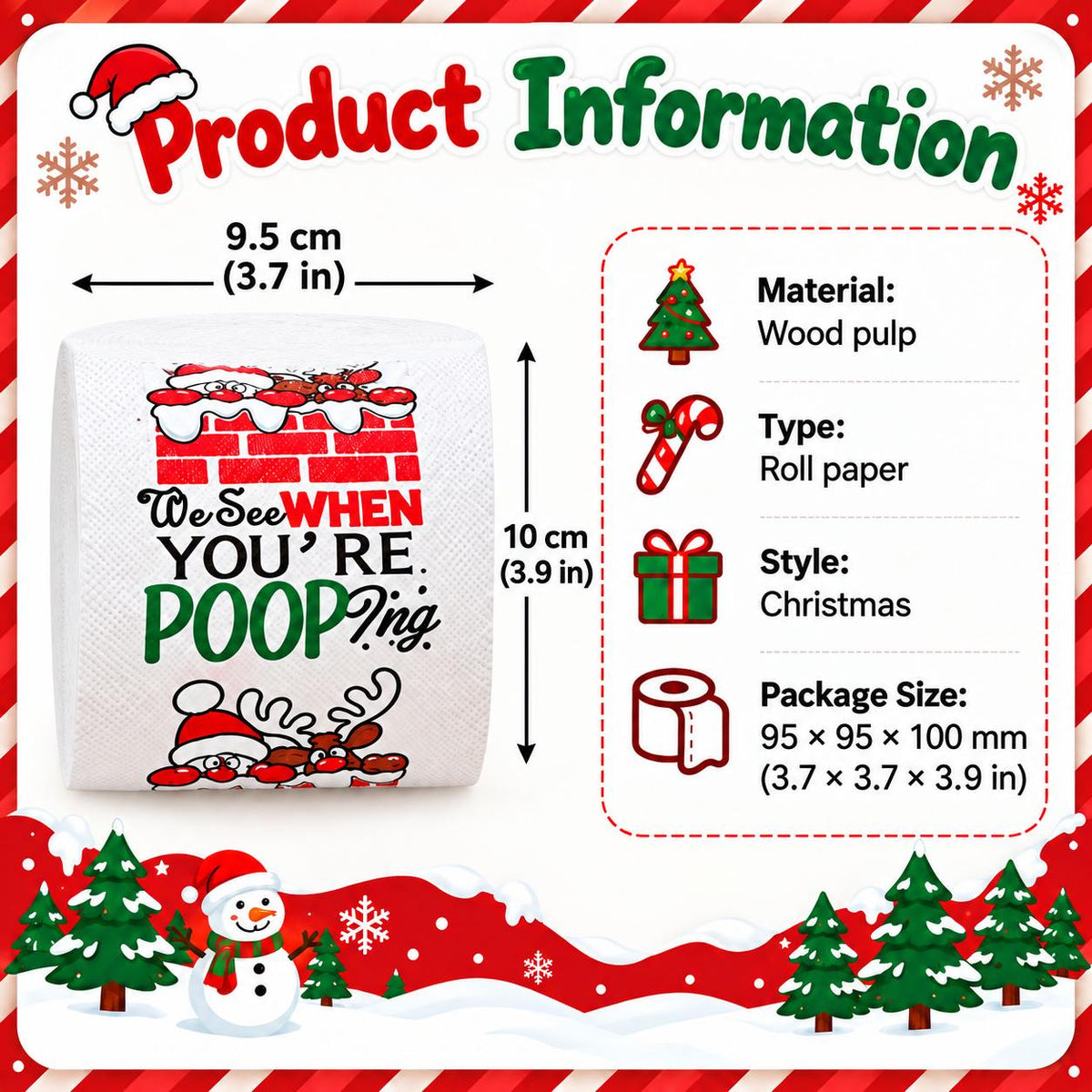 [FREE SHIPPING] Christmas Prank Toilet Paper – Funny Christmas Gag Gift, White Elephant Gift & Holiday Bathroom Décor