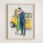 Custom Hand-Drawn Watercolor Portrait, Gift for Her, Couple Proposal Drawing, Boyfriend Gift, Girlfriend Birthday Gift, Valentines Day