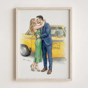 Custom Hand-Drawn Watercolor Portrait, Gift for Her, Couple Proposal Drawing, Boyfriend Gift, Girlfriend Birthday Gift, Valentines Day